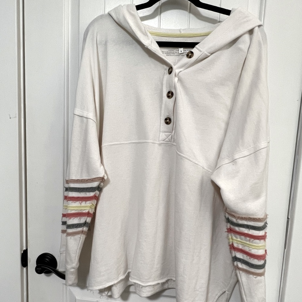 Maurices Plus size Raw hem hooded pullover